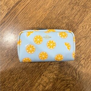 Coach Orange and Blue Cosmetic Case